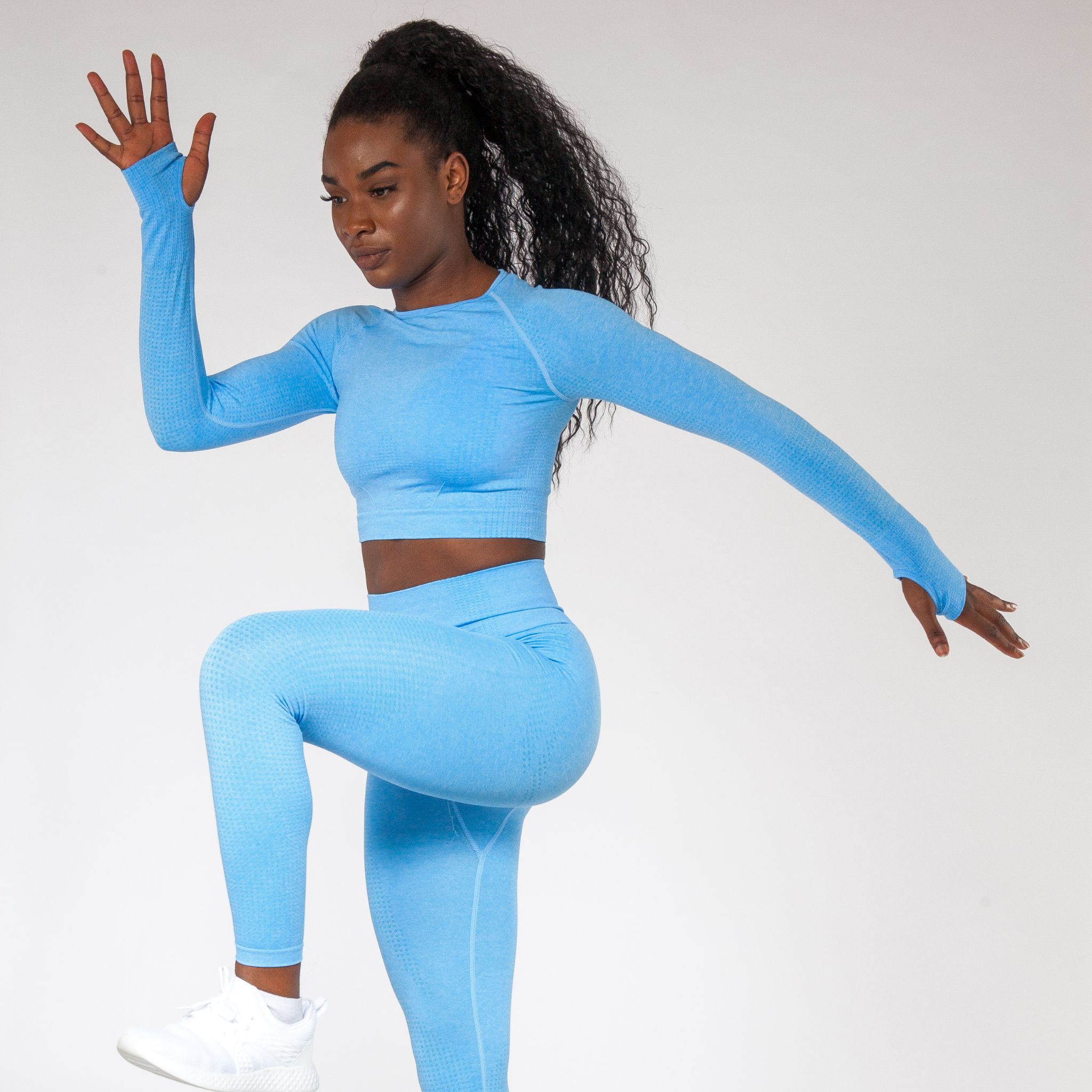 Ocean blue seamless gym activewear leggings