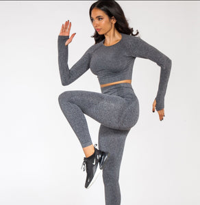 Charcoal seamlesss gym activewear leggings