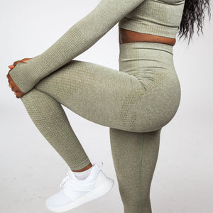Khaki Green seamless gym activewear leggings