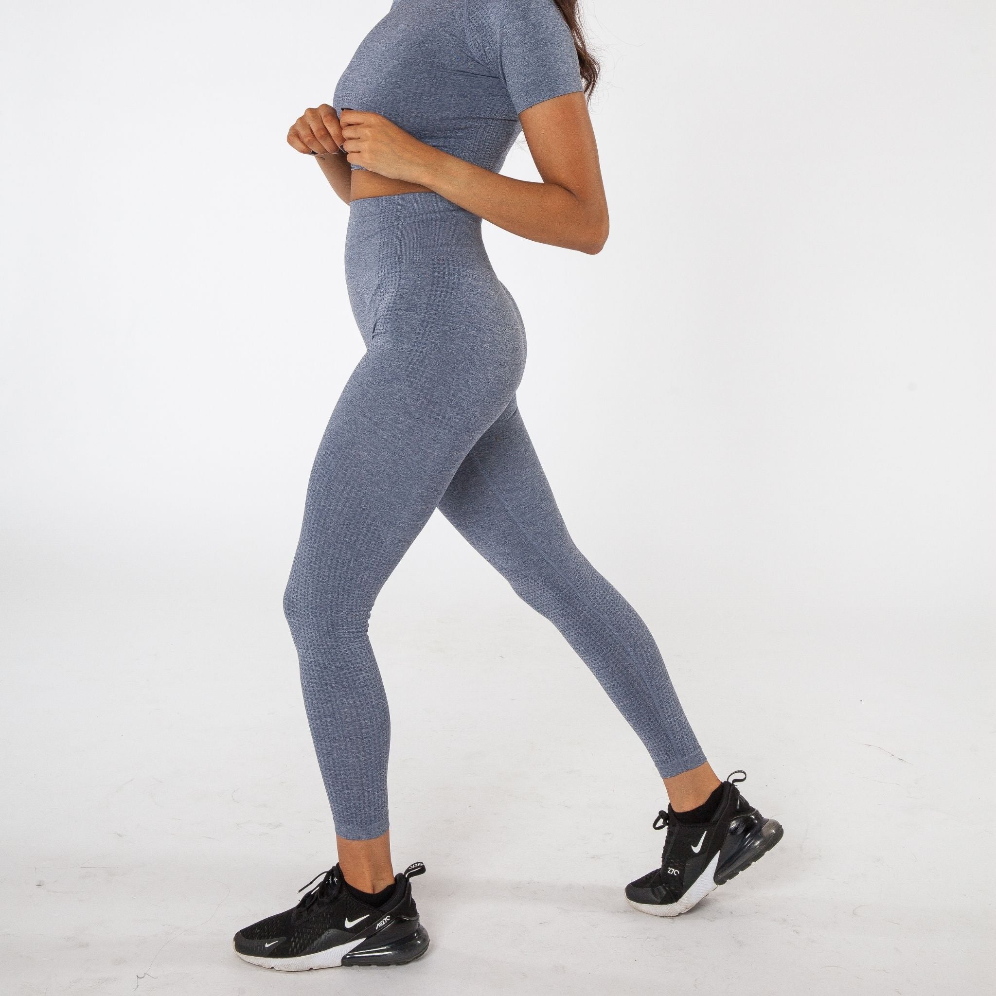 Navy blue seamless gym activewear leggings
